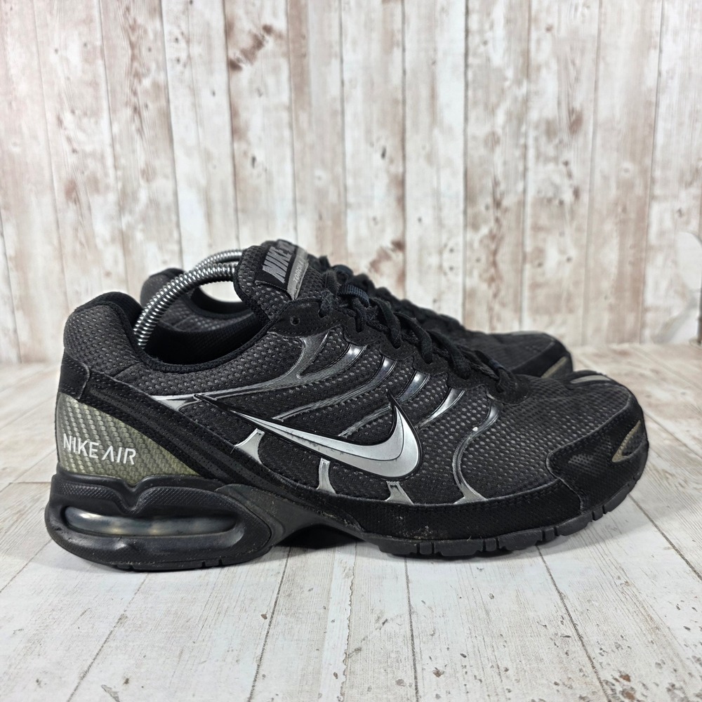 Nike Air Max Torch 4 Mens Black Metallic Silver Running Shoes 343846-002 Size 10